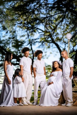 Family in White